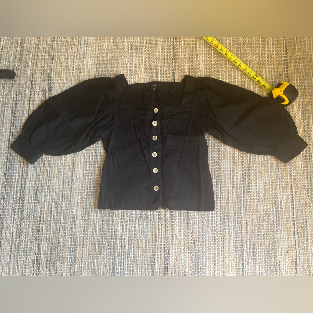 J. Crew Black Blouse with Button Detail